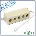 RJ11 Tomada Modular de 5 Vias Jack Modular Cabo de Telefone Cabo do Conector do Divisor do Adaptador